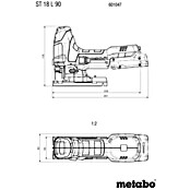 Metabo CAS 18V Akku-Pendelhubstichsäge ST 18 L 90 (18 V, Ohne Akku, Leerlaufhubzahl: 750 /min - 3.000 /min) | BAUHAUS