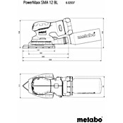 Metabo Akku-Multischleifer PowerMaxx SMA 12 BL (12 V, Ohne Akku, Schleifplatte: 100 x 150 mm) | BAUHAUS