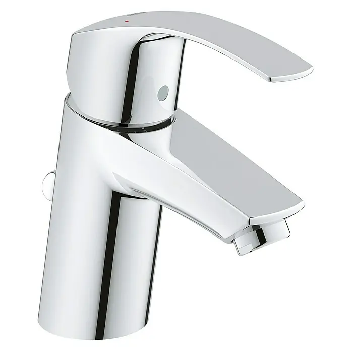 Grohe Eurosmart Waschtischarmatur S-Size - Mit Zugstange, Chrom, Glänzend - Ein glänzender, verchromter Wasserhahn mit modernem Design. Ideal für jedes Badezimmer oder Küche.