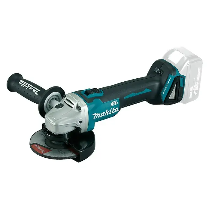Makita LXT 18V Amoladora angular de batería DGA504Z - 18 V, Iones de litio, Sin batería, Diámetro disco: 125 mm - Amoladora inalámbrica de Makita con mango y protección para trabajos de esmerilado en talleres y construcciones.
