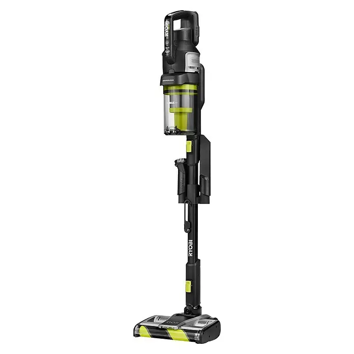 Ryobi ONE+ Akku-Staubsauger RASV18BL-0 - 18 V, Ohne Akku, Behältervolumen: 1.000 ml - Abbildung des Ryobi Akku-Staubsaugers, der mit seinem beutellosen Design und der grünen Farbgebung auffällt.