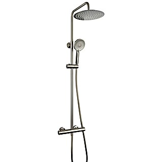 IO Round Sistema de ducha Elite (Con grifo termostático, Distancia entre orificios: 150 cm, Número de tipos de chorro: 3 ud., Níquel)