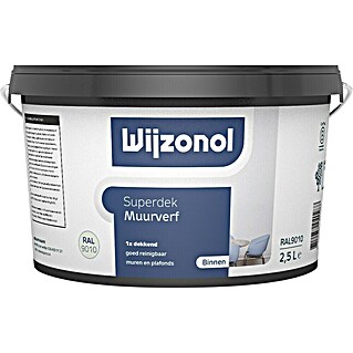 Wijzonol Muurverf Superdek (Zuiver wit, Mat, 2,5 l)