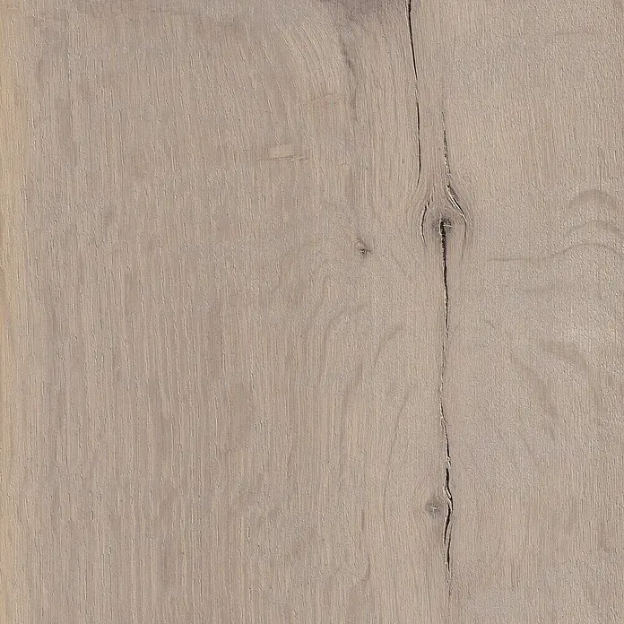 MyStyle MyDream Laminado Roble Bandito - 1.285 x 192 x 14 mm, Efecto madera campestre, AC5 - Textura de madera clara con vetas naturales y un nudo prominente, ideal para diseños de muebles.