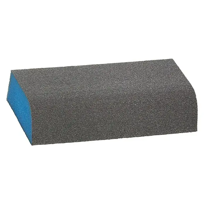 Bosch Esponja abrasiva Flat - L x An x Al: 97 x 69 x 26 mm, Medio - Bloque de lijado con lado azul, ideal para suavizar superficies y bordes en diversos proyectos de bricolaje.