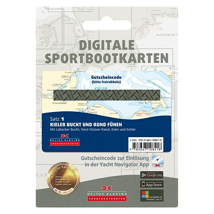 Digitale Sportbootkarte: Satz 1 - Kieler Bucht und Rund Fünen Front View