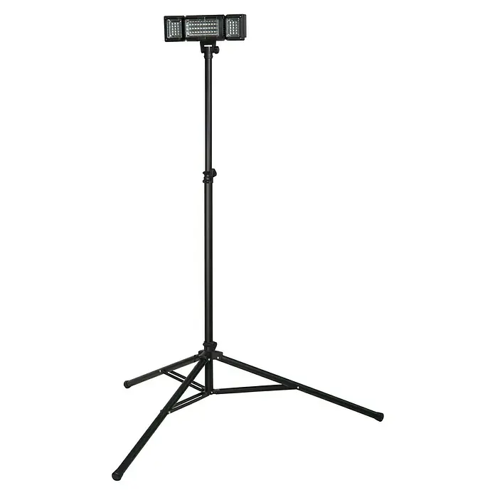 Profi Depot LED-Strahler - 42 W, 4.000 lm, 6.500 K, IP54 - Schwarzer LED-Arbeitsstrahler auf Stativ, ideal für Baustellen und den Einsatz im Freien. Robuste Bauweise für zuverlässige Beleuchtung.