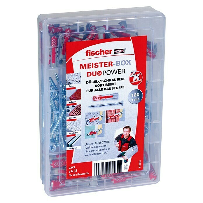 Fischer Meister-Box Schrauben- & Dübel-Set DuopowerInhalt: 160 -tlg. Right Side View