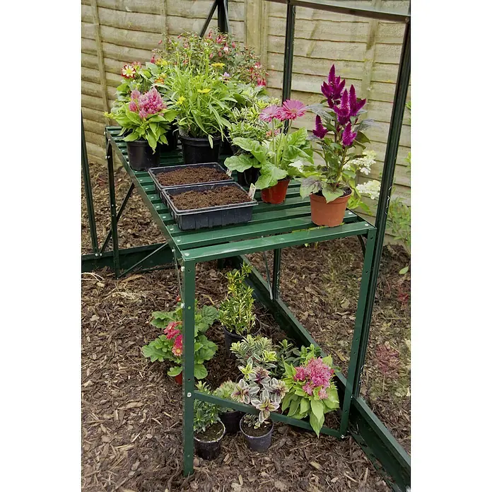 Vitavia Anzuchttisch I - 54 x 121 x 76 cm, Smaragd - Pflanzenregal im Gewächshaus.