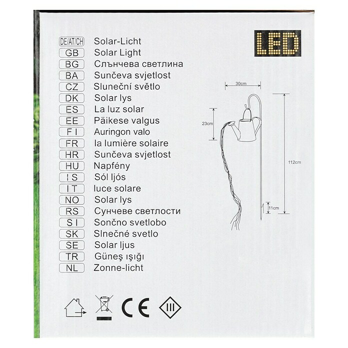 BAUHAUS Solarleuchte Gießkanne auf Erdspitz (0,06 W, Schwarz/Silbergrau, IP44) | BAUHAUS