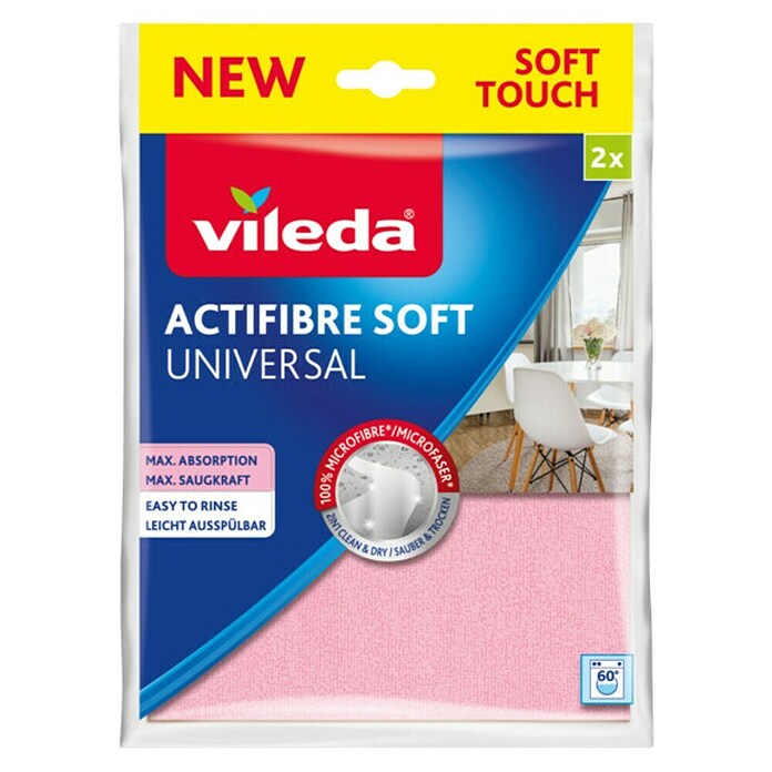 Vileda Universalreinigungstücher Actifibre Soft (2 Stk., Mikrofaser) | BAUHAUS