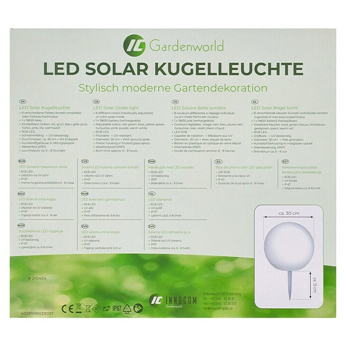 LED-Solar-Dekoleuchte (Weiß, 30 x 27 cm) | BAUHAUS