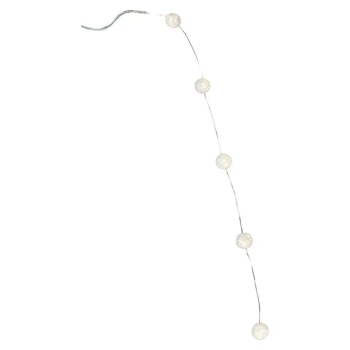 Globo LED-Lichterkette Venuto - Innen, Kabellänge: 1,9 m, Weiß, Rund - Eine Lichterkette mit kleinen Kugeln, die ein sanftes, warmes Licht verbreiten. Ideal für eine gemütliche Atmosphäre im Innenbereich.