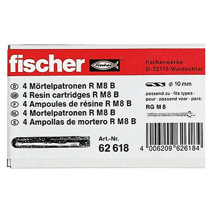 Fischer Mörtelpatrone RM8  (Durchmesser: 10 mm, 4 Stk.)