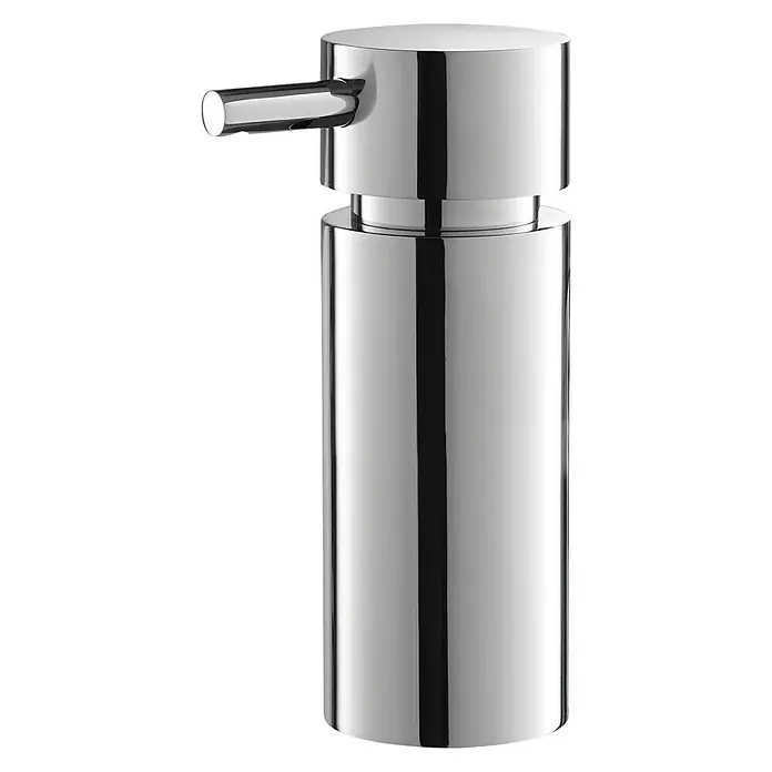 Zack Seifen- & Lotionsspender Tico - Ohne Halterung, Füllmenge: 130 ml, Edelstahl, Glänzend - Glänzender Seifenspender aus Chrom mit zylindrischem Design. Ein moderner und stilvoller Spender für Flüssigseife im Badezimmer oder der Küche.