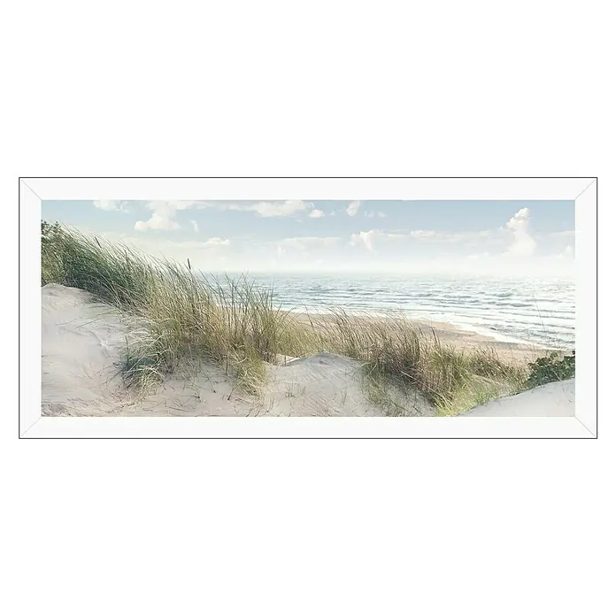 ProArt Cuadro Oversized - Baltic Sea Coast, An x Al: 124 x 50 cm - Cuadro enmarcado de una playa con dunas de hierba, creando un ambiente tranquilo y pacífico para tu hogar.