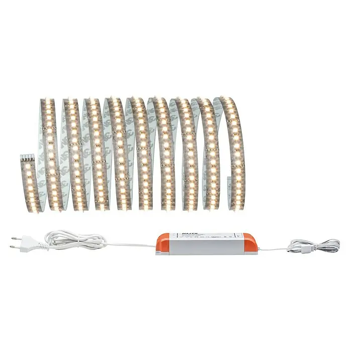 Paulmann MaxLED 1.000 LED-Band Basisset unbeschichtet - Länge: 3 m, Lichtfarbe: Warmweiß, 40 W, 3.300 lm - LED-Streifen mit Netzteil, ideal für indirekte Beleuchtung und Akzentuierung in Wohnräumen. Einfach zu installieren und vielseitig einsetzbar.