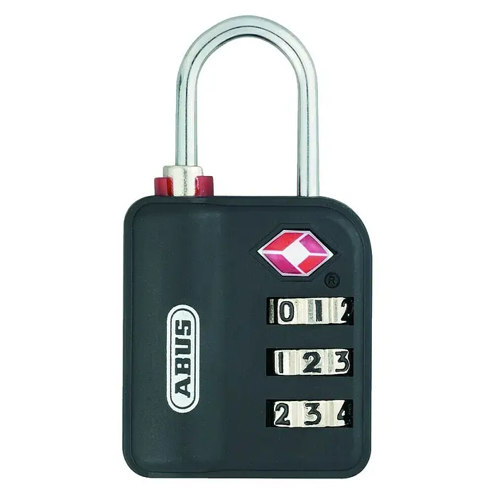 Abus Vorhängezahlenschloss 147 TSA - L x B x H: 14 x 33 x 60 mm, Zahlenschloss mechanisch - Abus Zahlenschloss mit dreistelliger Zahlenkombination und TSA-Zulassung für sicheres Reisen und Gepäcksicherung.