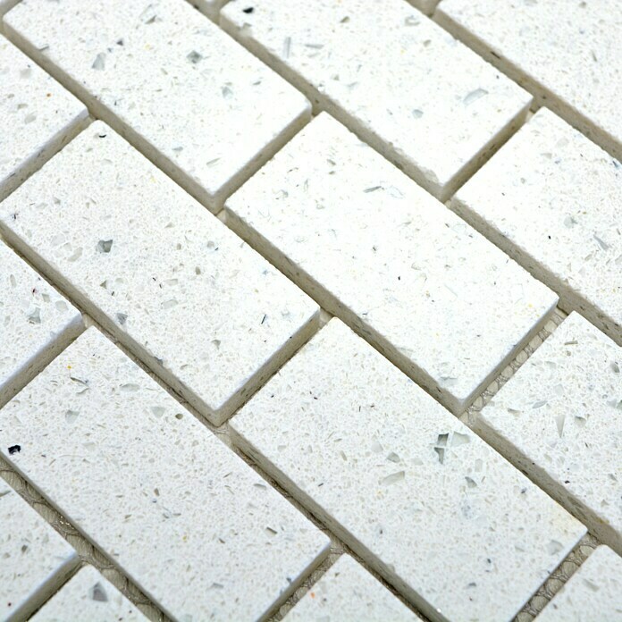 Mosaikfliese Brick Artifical XCM ASMB1 (32,5 x 30 cm, Weiß, Poliert)