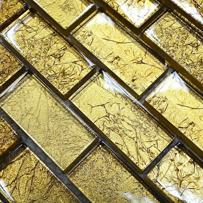 Mosaikfliese Uni Gold XCM 8GO35 (30 x 30 cm, Gold, Glänzend)