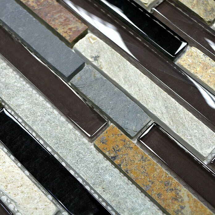 Mosaikfliese Crystal Mix  XCM MV788 (29,8 x 33,8 cm, Braun, Glänzend)