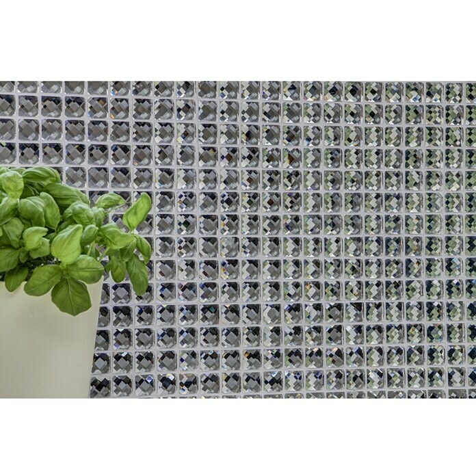 Mosaikfliese Quadrat Crystal XCM SV829 (30 x 30 cm, Weiß, Glänzend)