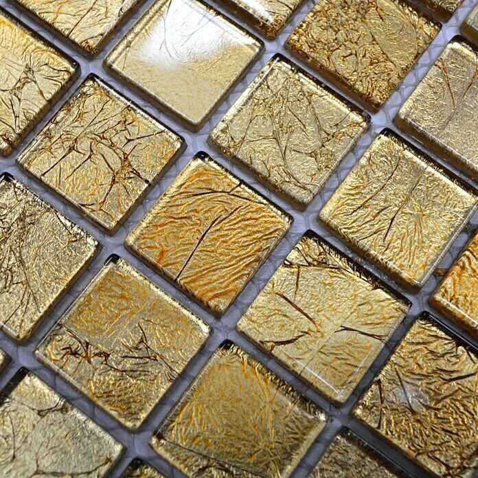 Mosaikfliese Quadrat Crystal Uni CM 4GO1030 x 30 cm, Gold, Glänzend Unknown