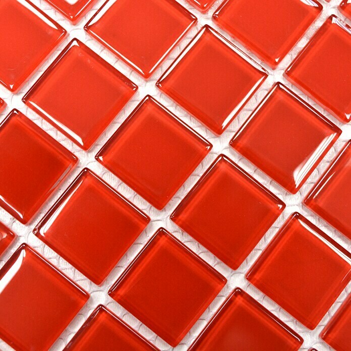 Mosaikfliese Quadrat Crystal Uni CM 406032,7 x 30,2 cm, Rot, Glänzend Unknown