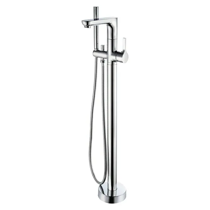 Camargue Grifo para bañera Madrid - Altura: 100,2 cm, Cromo, Resplandeciente - Grifo de bañera exento en cromo brillante con ducha de mano.