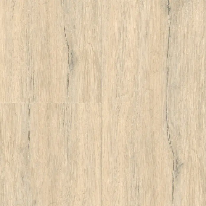 Living by Haro Hydrostar Designboden - Eiche Como, Landhausdiele, 1.282 x 235 x 6,5 mm - Nahaufnahme eines Laminatbodens mit hellem Holzdekor und feinen Maserungen, ideal für moderne Wohnräume.\n