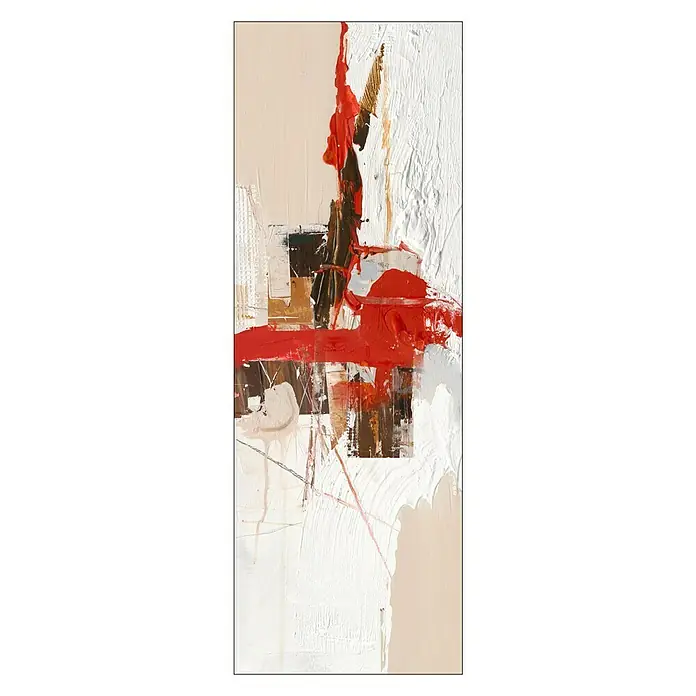 ProArt Leinwandbild Konventionel - Bright & Dark Colours III, B x H: 80 x 30 cm - Abstraktes Gemälde mit roten, braunen und weißen Farbtönen. Ein modernes Kunstwerk, das einen Hauch von Farbe und Textur in jeden Raum bringt.