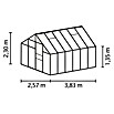 Vitavia Gewächshaus (3,83 x 2,57 x 2,3 m, Farbe: Anthrazit, Polycarbonat, 4 mm)