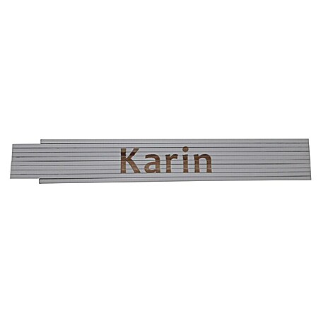 Heka Zollstock (Aufdruck: Karin, Länge: 2 m, Weiß)