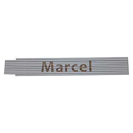 Heka Zollstock (Aufdruck: Marcel, Länge: 2 m, Weiß)