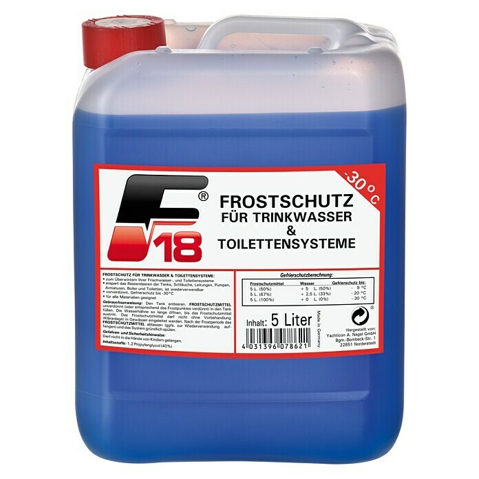 F18 FrostschutzmittelGeeignet für: Trinkwasser & Toilettensysteme, 5 l Unknown