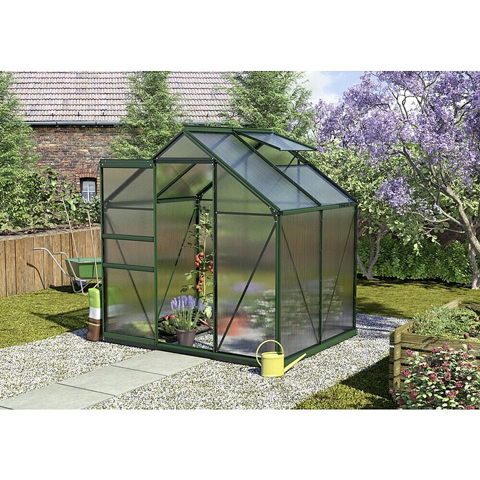 Vitavia Gewächshaus (1,58 x 1,95 x 2,07 m, Farbe: Smaragd, Polycarbonat, 4 mm)