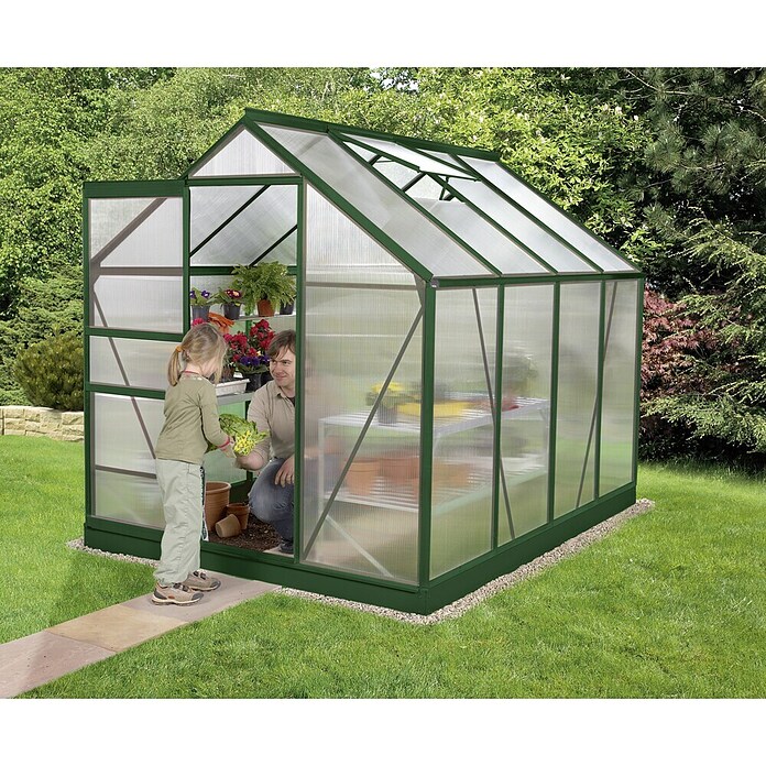 Vitavia Gewächshaus (2,57 x 1,95 x 1,97 m, Farbe: Smaragd, Polycarbonat, 6 mm)