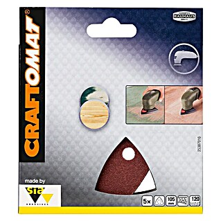 Craftomat Papel de lija Delta (L x An: 105 x 105 mm, 5 ud., Grano: 120)
