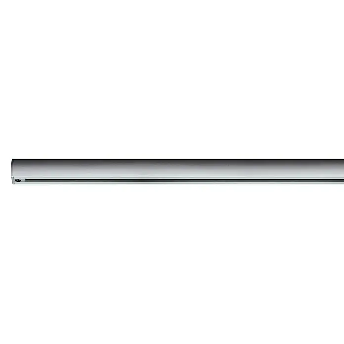 Paulmann URail Schiene - 100 cm, Metall, Chrom matt - Nahaufnahme einer modernen, silbernen Stromschiene, die sich ideal für flexible Beleuchtungslösungen eignet.
