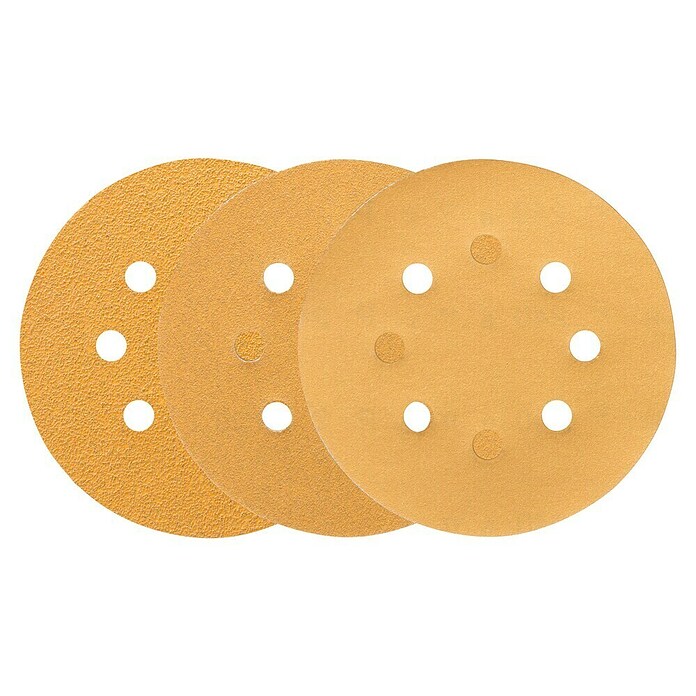 Craftomat Juego de hojas de lija (Diámetro: 125 mm, 6 uds., Perforado)
