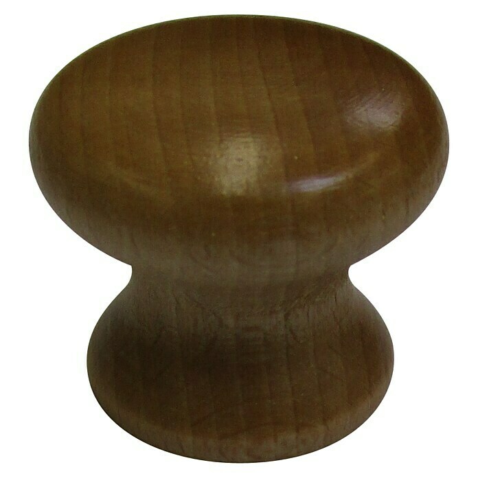 Möbelknopf (Ø x H: 40 x 25 mm, Buchenholz, Braun lackiert)