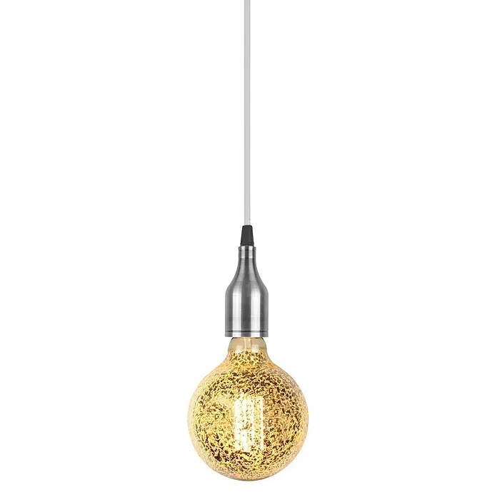 Home Sweet Home Lampenhülse - Stahl, Metall - Elegante goldene Glühbirne mit auffälligem Design, ideal für stimmungsvolle Beleuchtung und als dekoratives Element.