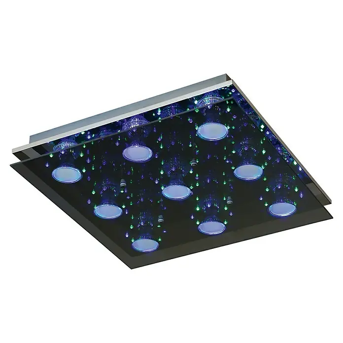Tween Light Plafón LED Susa - 17,92 W, L x An x Al: 42 x 42 x 7,5 cm, Blanco cálido - Lámpara de techo cuadrada con efecto cielo estrellado e iluminación LED, ideal para interiores modernos.