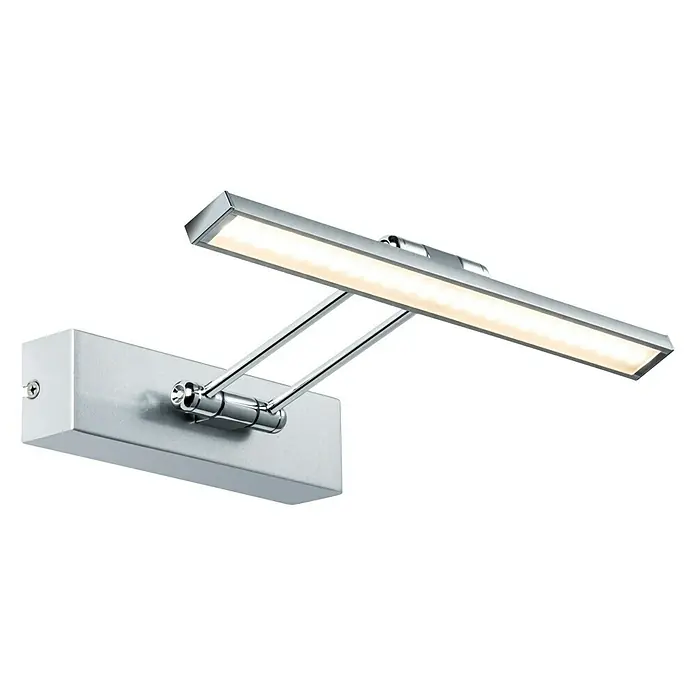 Paulmann Galeria LED-Bilderleuchte Beam Thirty - 5 W, L x B x H: 29 x 19 x 4,6 cm, Nickel gebürstet, Warmweiß - Wandleuchte mit verstellbarem Arm, ideal zur Beleuchtung von Bildern oder als Leselampe. Elegantes Design in Chromoptik für moderne Innenräume.