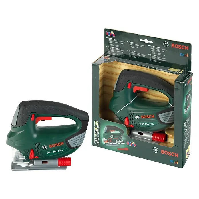 Klein Bosch Kinder-Stichsäge - Licht- & Toneffekte - Spielzeug-Stichsäge von Bosch, Modell PST 900 PEL, mit Verpackung. Ideal für kleine Handwerker, um spielerisch die Welt des Werkzeugs zu entdecken.