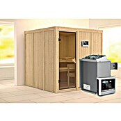 Karibu Systemsauna Rodin (Mit Saunaofen 9 kW inkl. Steuerung Easy, Ohne Dachkranz, 196 x 196 x 198 cm)