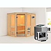 Karibu Systemsauna Amelia 1 (Mit Saunaofen 9 kW inkl. Steuerung Easy, Ohne Dachkranz, 170 x 196 x 198 cm)