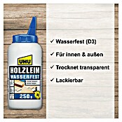 UHU Holzleim Wasserfest (250 g, Lösemittelfrei, Weißleim)