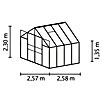 Vitavia Gewächshaus (2,58 x 2,57 x 2,3 m, Farbe: Anthrazit, Einscheibensicherheitsglas (ESG), 3 mm)