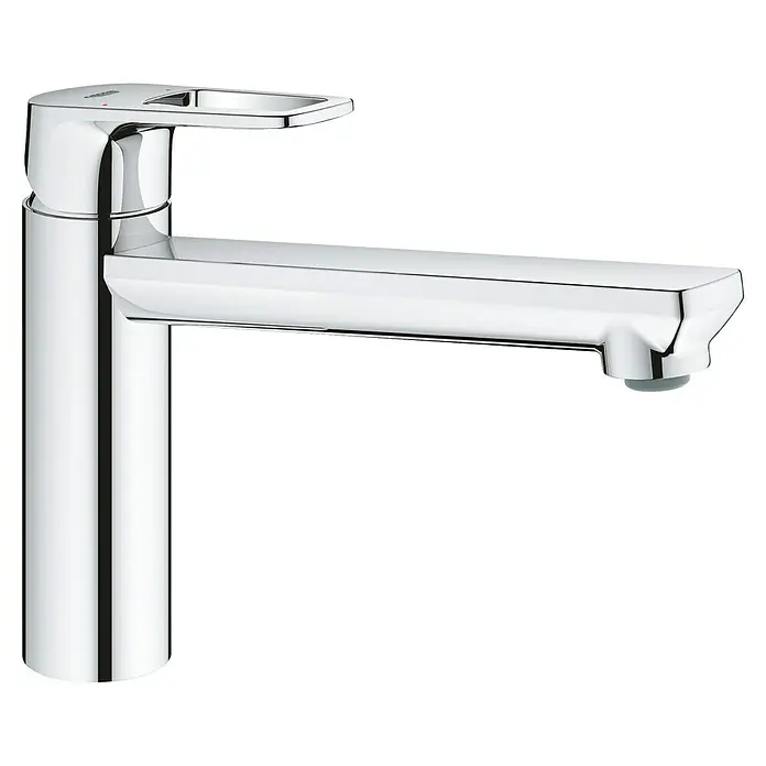 Grohe QuickFix Start Loop Spültischarmatur - Ausladung Armatur: 222 mm, Chrom, Hochglänzend - Verchromter Waschtischmischer mit modernem, geradlinigem Design. Er verleiht jedem Badezimmer einen Hauch von Eleganz und Funktionalität.